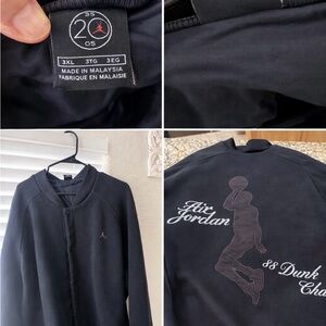Air Jordan Fleece Bomber Jacket Black “88 Dunk Champ” Men’s 3XL Vintage